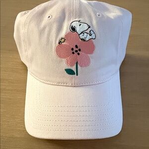 Peanuts Light Pink Baseball Cap with Snoopy Accent